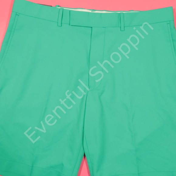 RLX Golf Shorts Mens 35 Green Ralph Lauren Performance Flat Front 10" Inseam - Picture 1 of 7